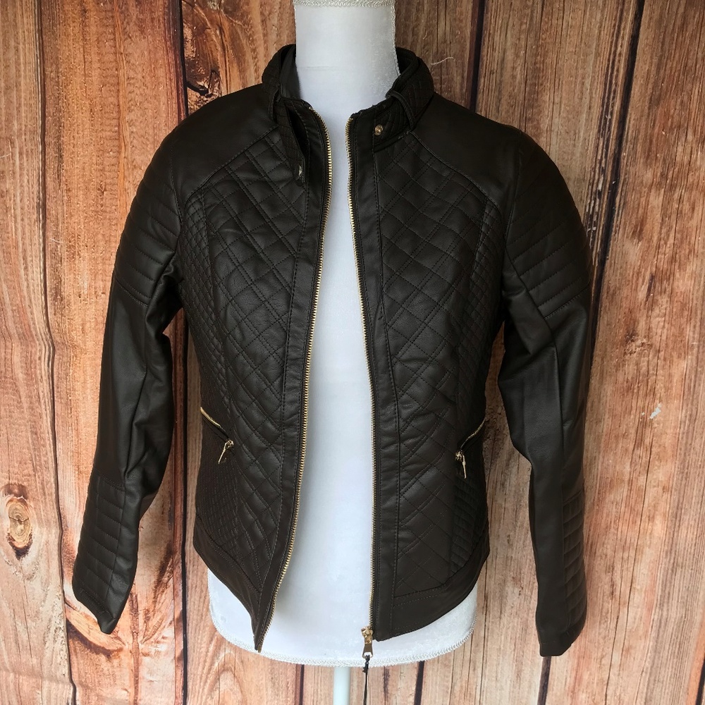 Women's Cavalini brown zip up jacket sz PM NWT!!